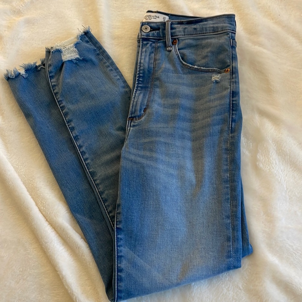 A&F Super Skinny Ankle High Rise Jeans